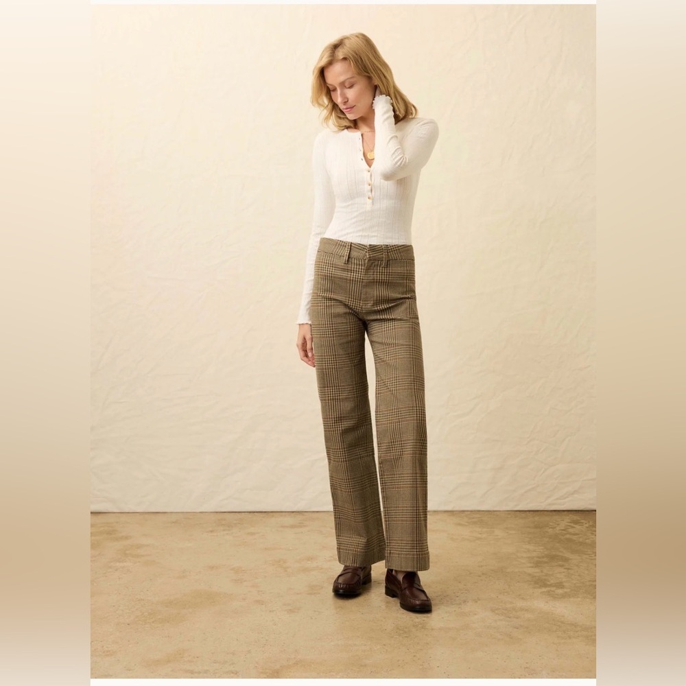 Faherty Twill Tide Slim Straight Pant - Wildwood Plaid- Size 26